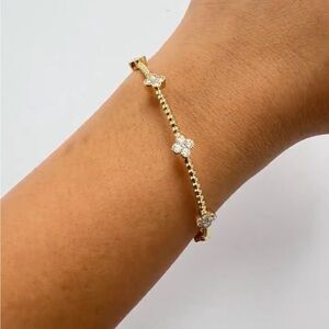 Elegant Yellow Gold Beaded Bracelet